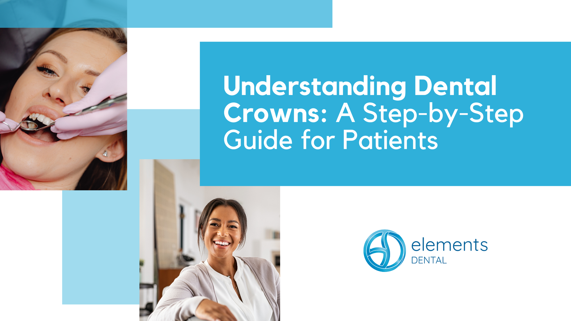 Woman getting dental work, smiling woman, title 