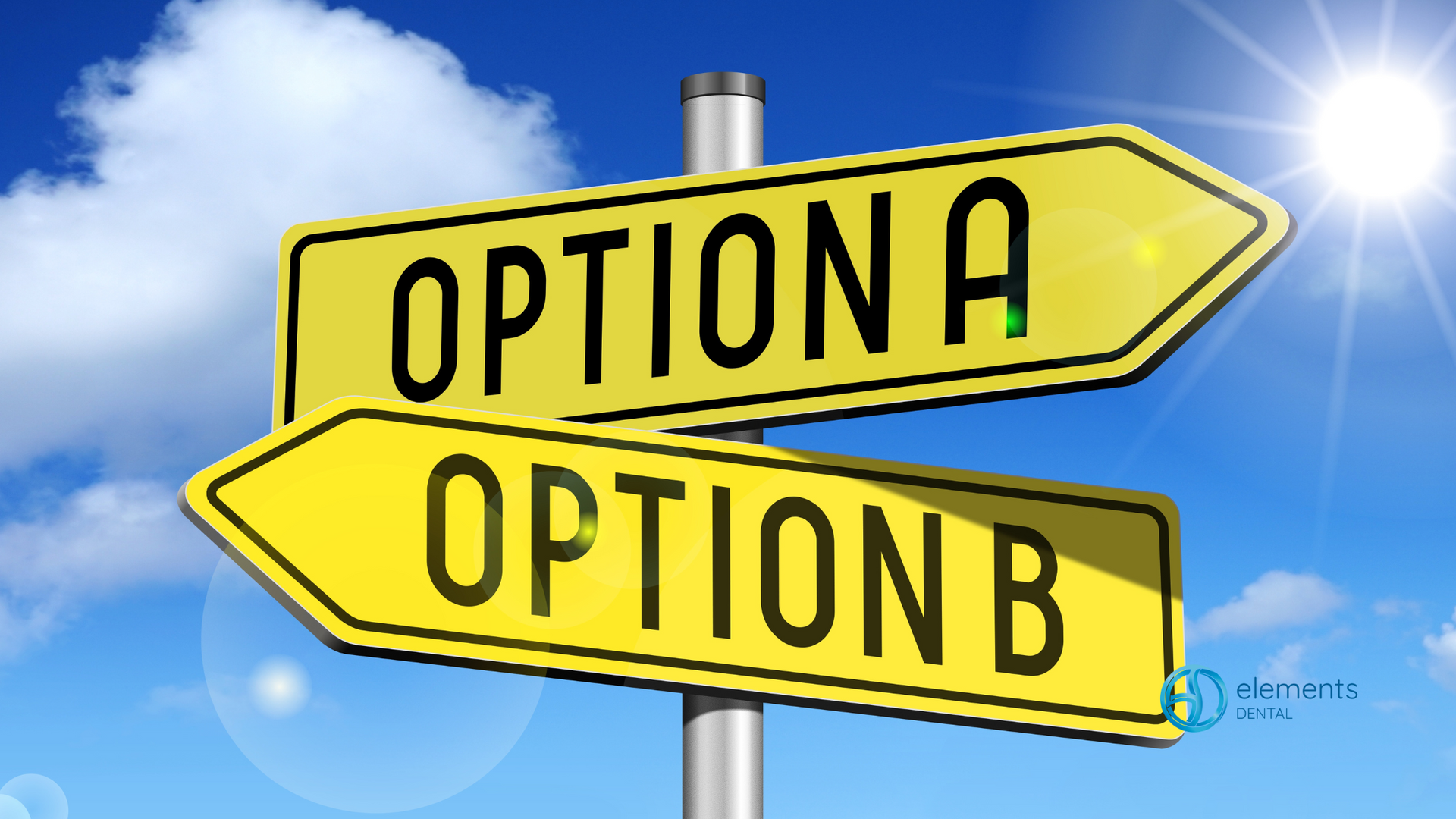 A sign that says option a and option b on it