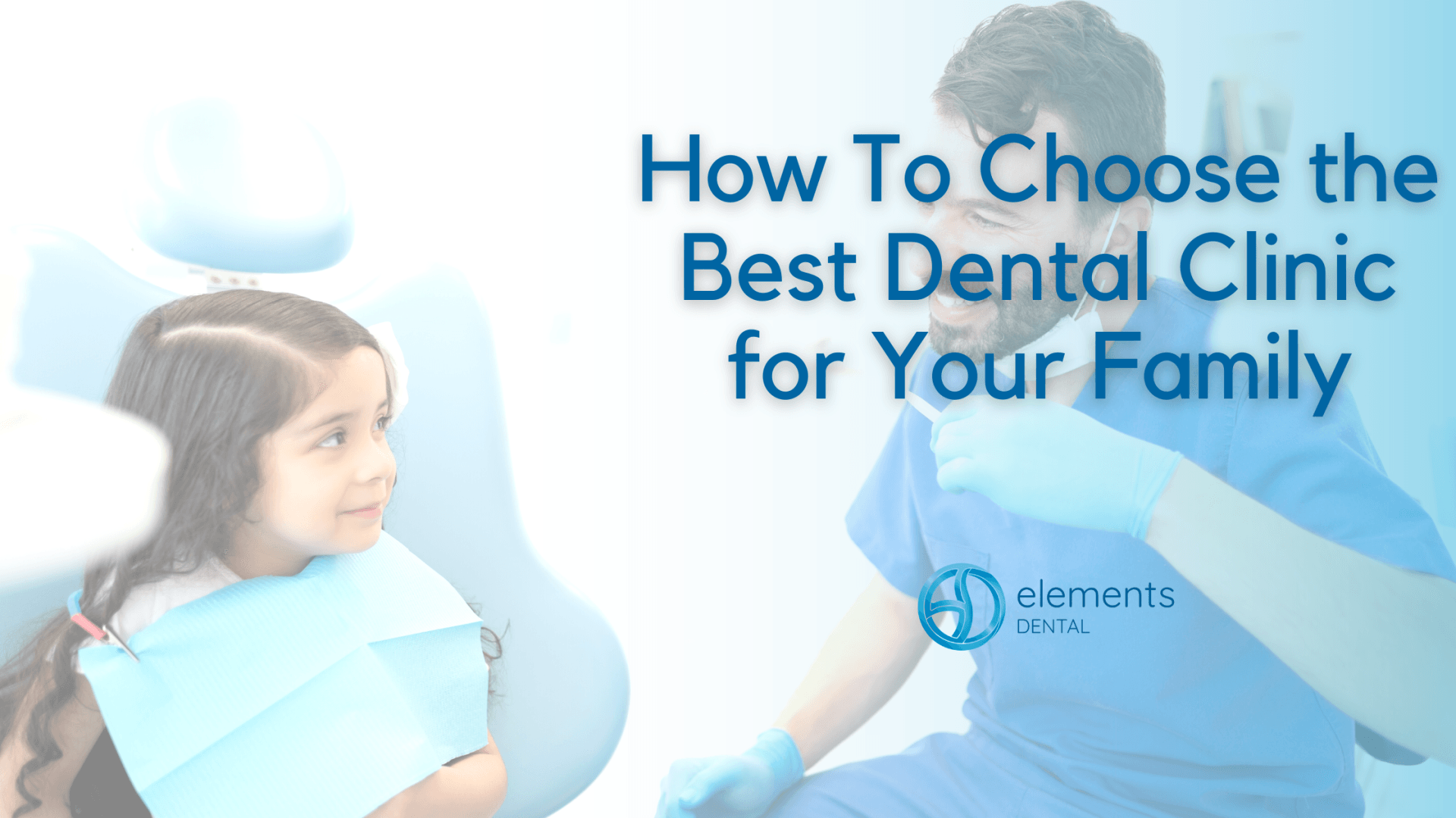 A little girl is sitting in a dental chair with a dentist.