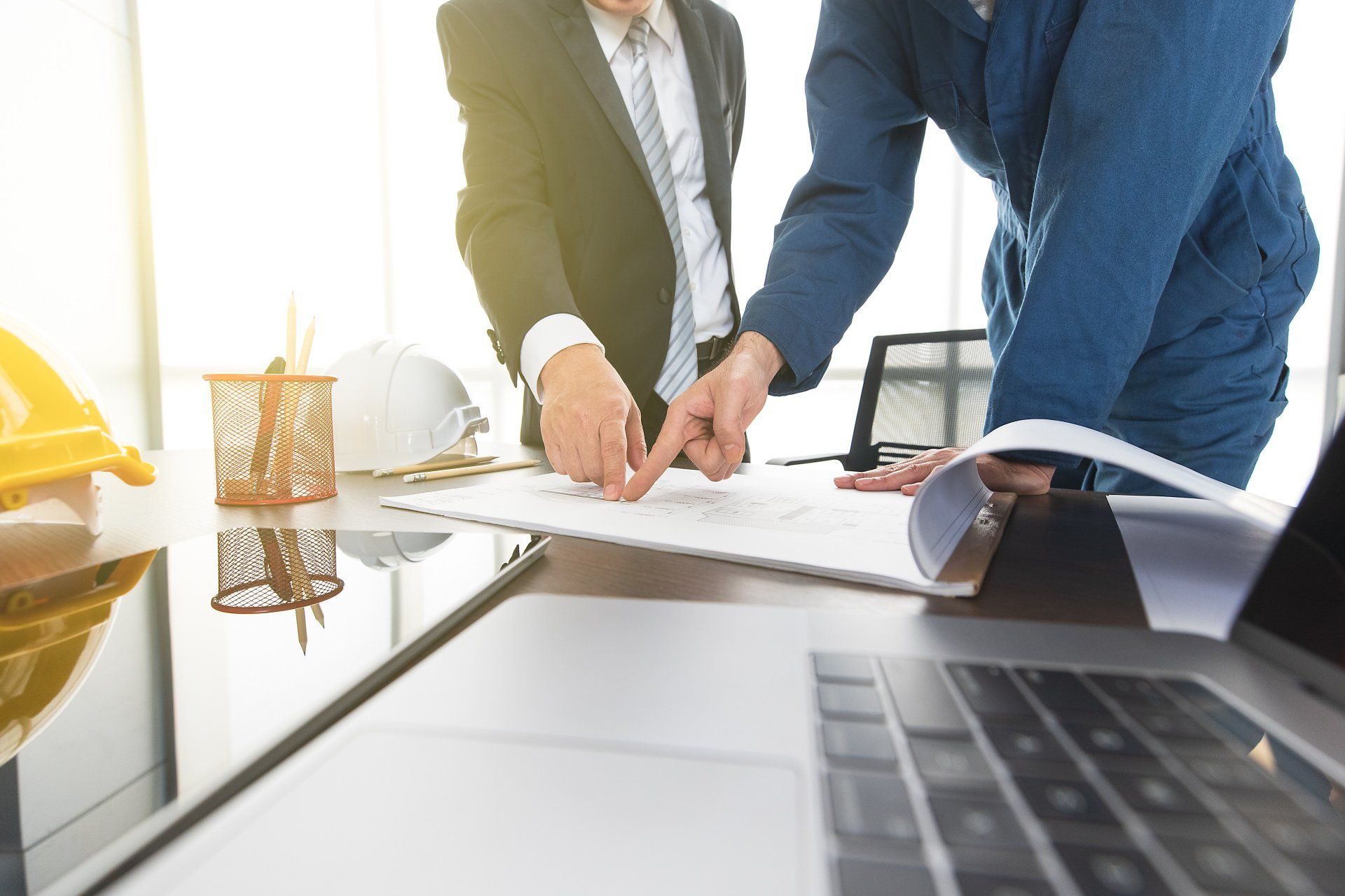 Engineer Wearing Red Hard Hat