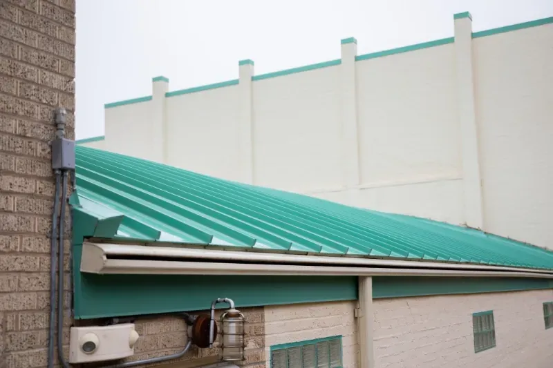 A green roof is on the side of a building.