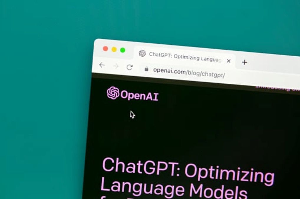 OpenAI blog about ChatGPT on a computer screen.