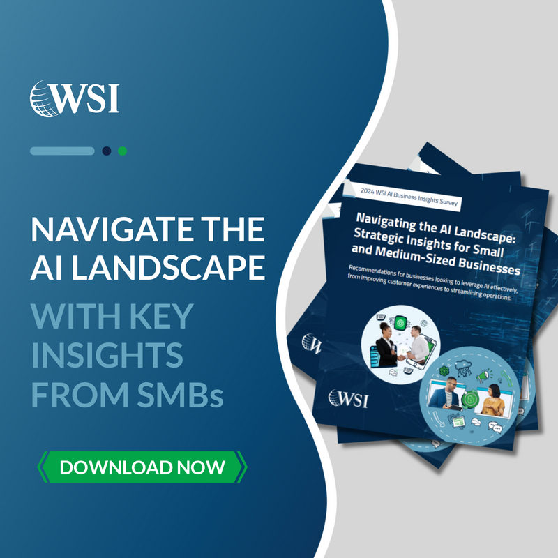 A poster that says navigate the ai landscape with key insights from smbs