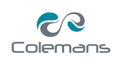 Coleman's logo with a teal and gray infinity symbol above the gray word 
