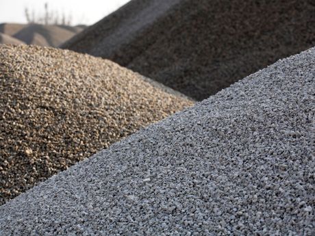 Three piles of gravel are stacked on top of each other