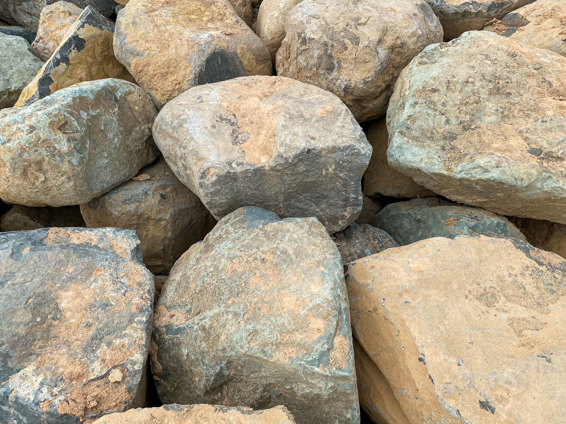 A pile of rocks sitting on top of each other.