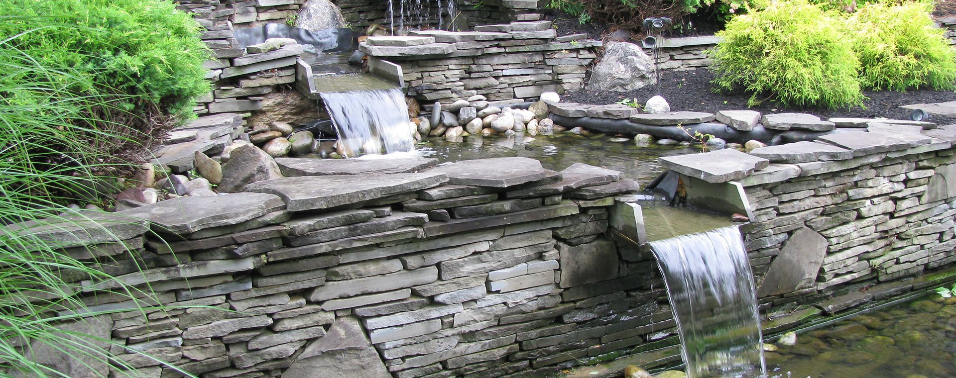 Beautiful Waterfall Pond — Columbus, NJ — G & G Landscaping Construction, Inc.