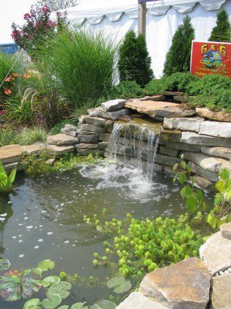 A Small Pond With A Waterfall — Columbus, NJ — G & G Landscaping Construction, Inc.