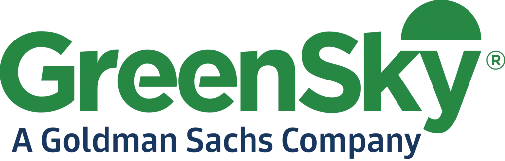 GreenSky logo in green with tagline “A Goldman Sachs Company” underneath