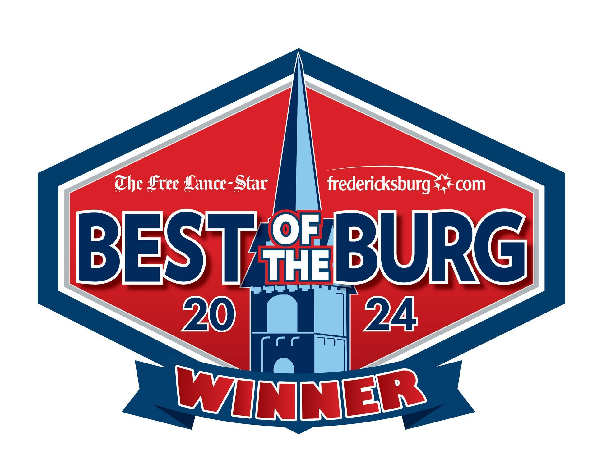 Graphic image of Best of the Burg 2024 winner badge.