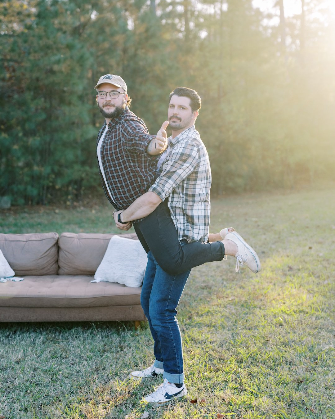 Photo of RETEX's Albus Lewis in front of a Christmas tree during the holiday season.