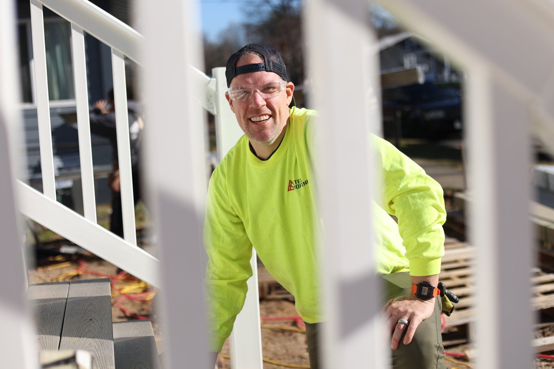 Image of RETEX's Mark Erickson posing during a volunteer day for Richmond Habitat for Humanity in February 2022.