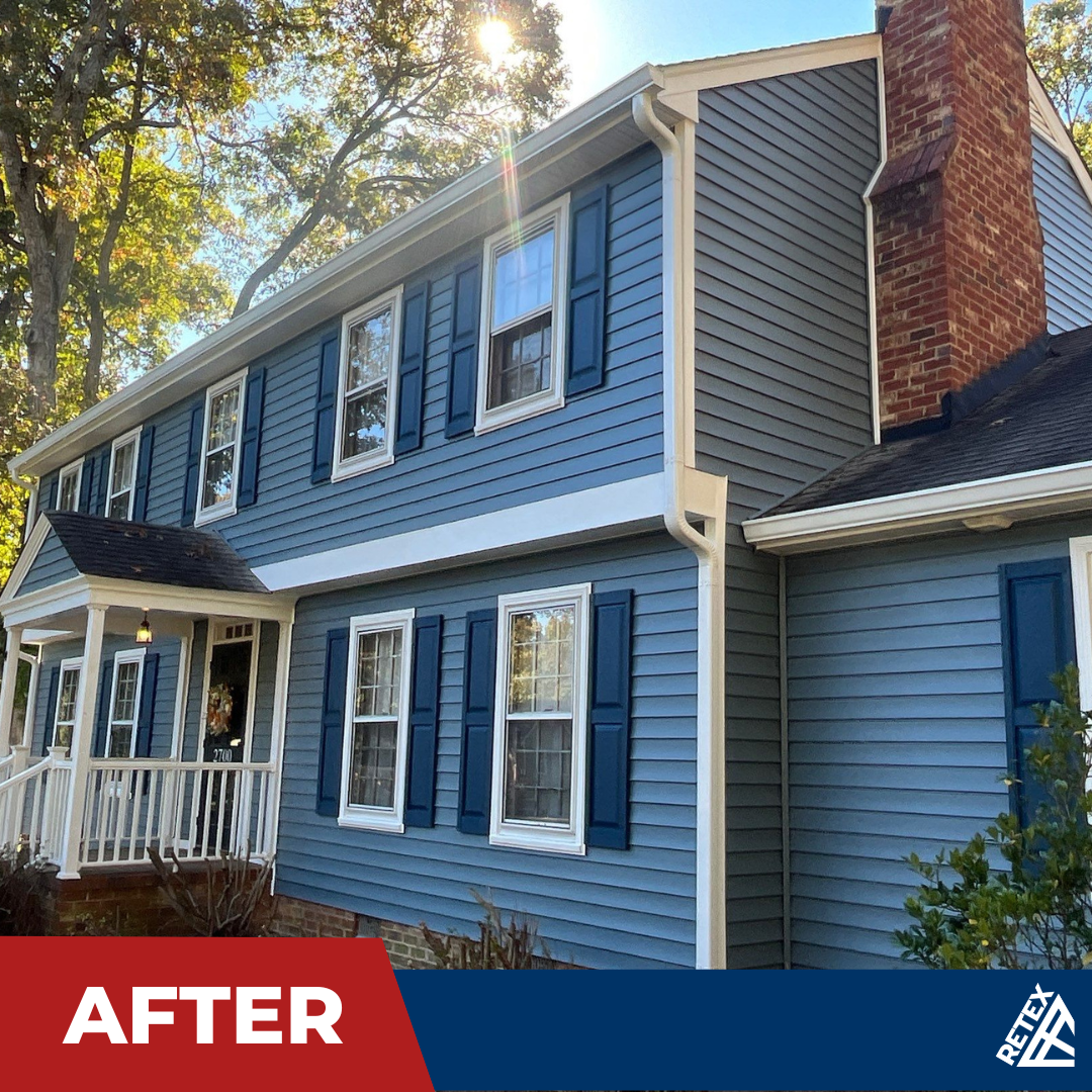 After – RETEX siding replacement on North Chesterfield VA home.