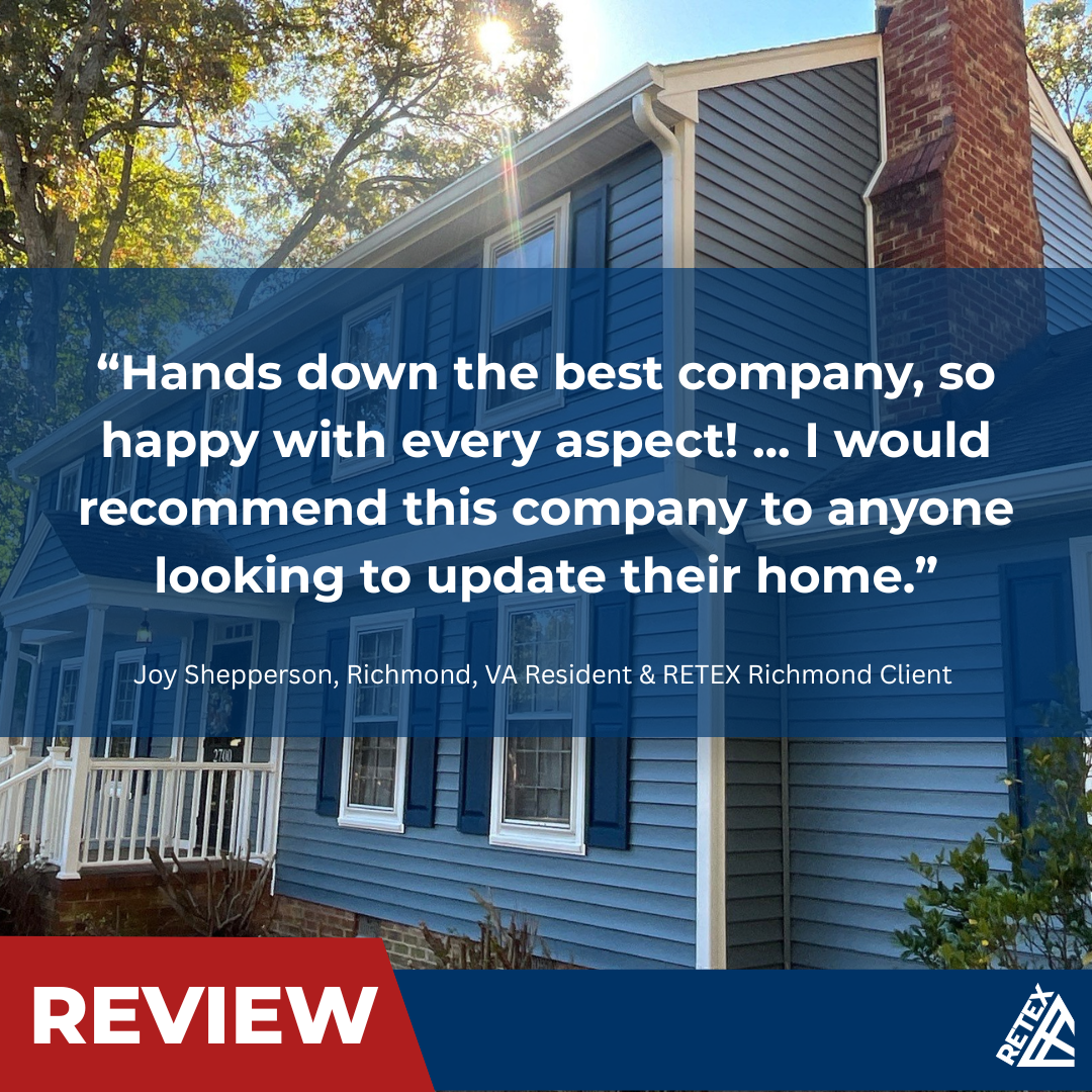 Client review of RETEX siding replacement on North Chesterfield VA home.