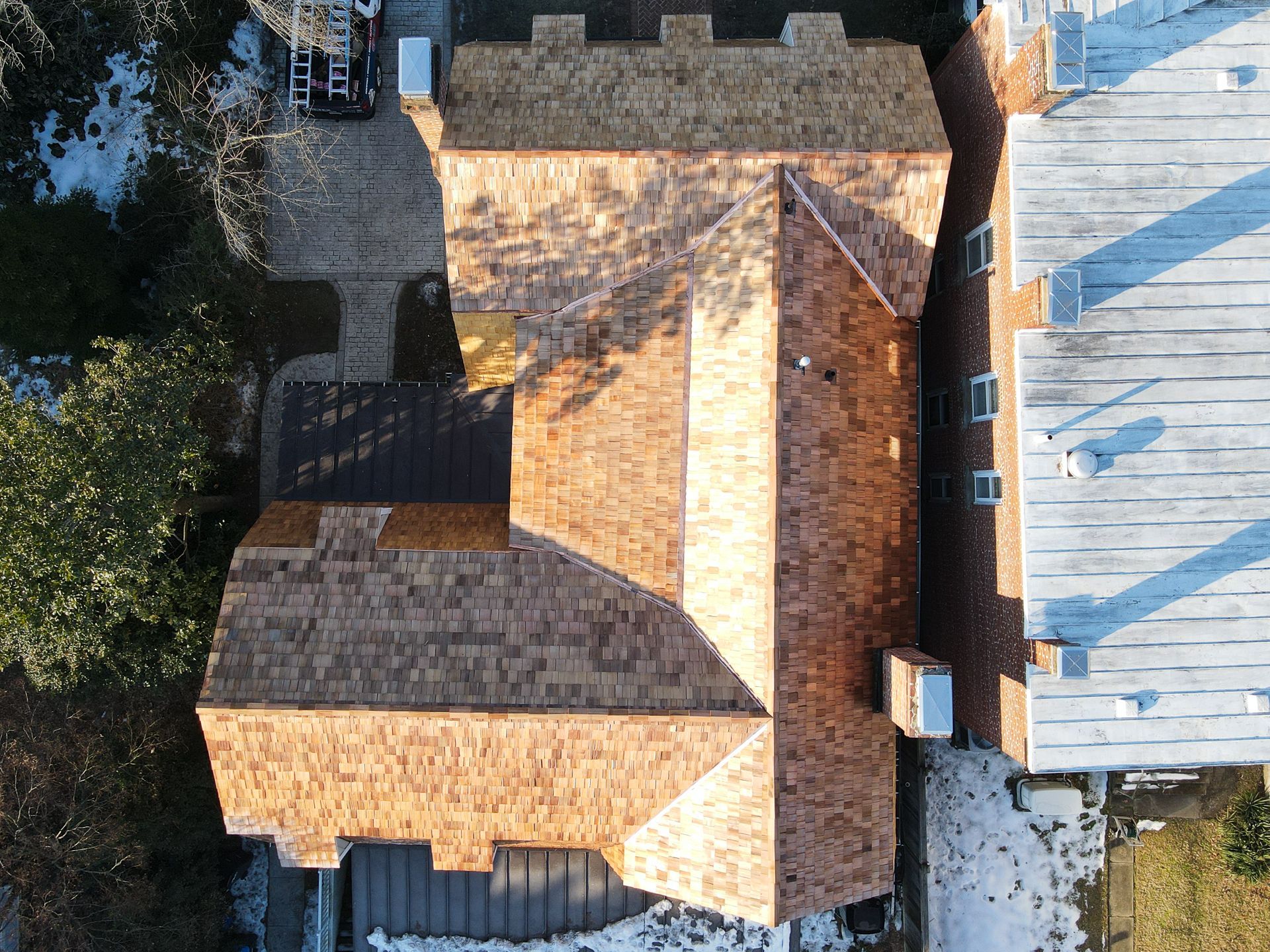 RETEX Cedar shake roof replacement in Fredericksburg, VA 22401, December 2024.