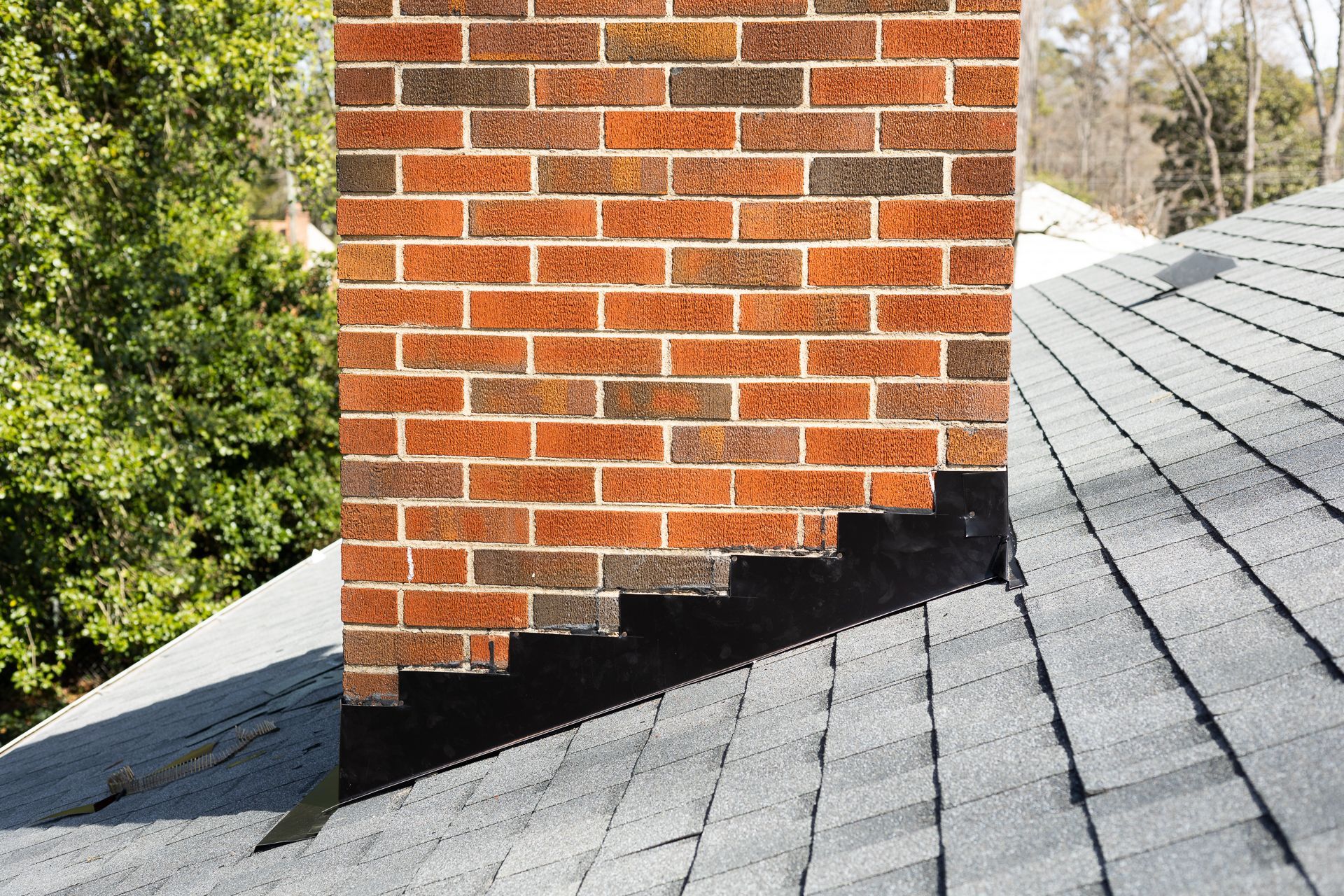 Before After Chesterfield Chimney Flashing Roof Replacement
