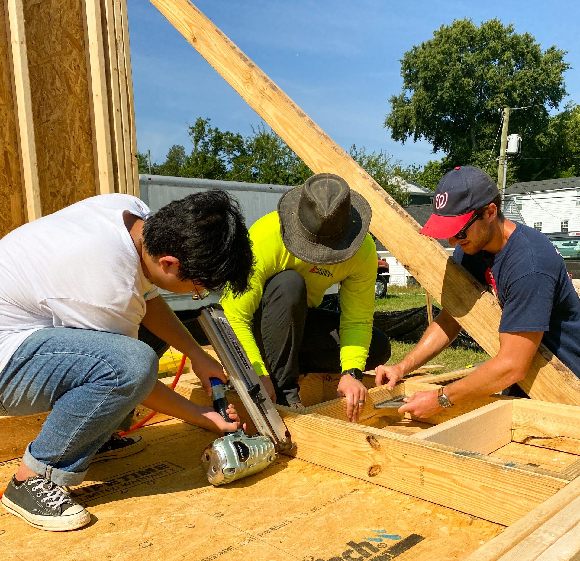 Image of RETEX’s Josh Lewis volunteering with Richmond Habitat for Humanity.