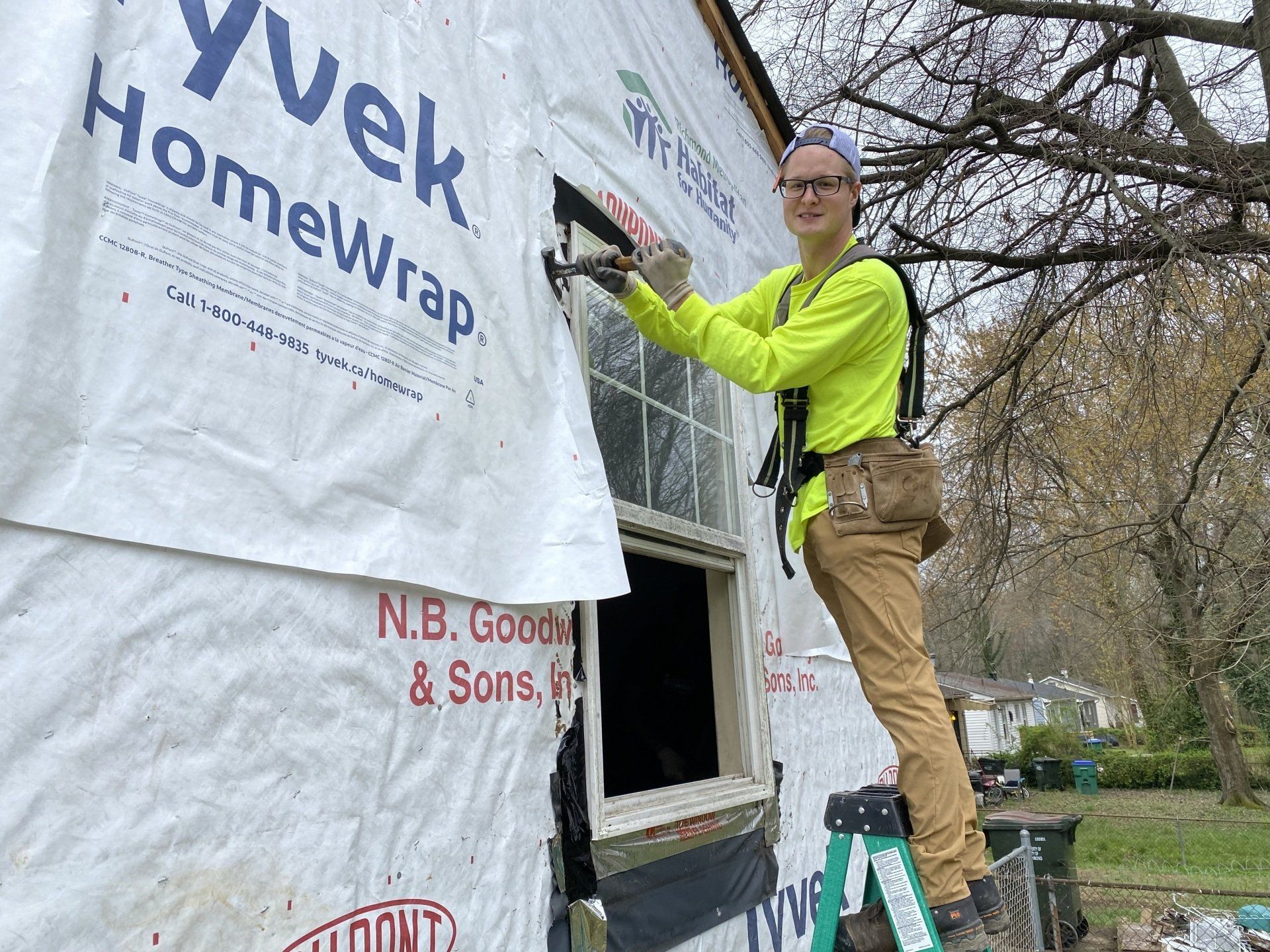 Image of RETEX's Caleb Hennon volunteering with Richmond Habitat for Humanity.