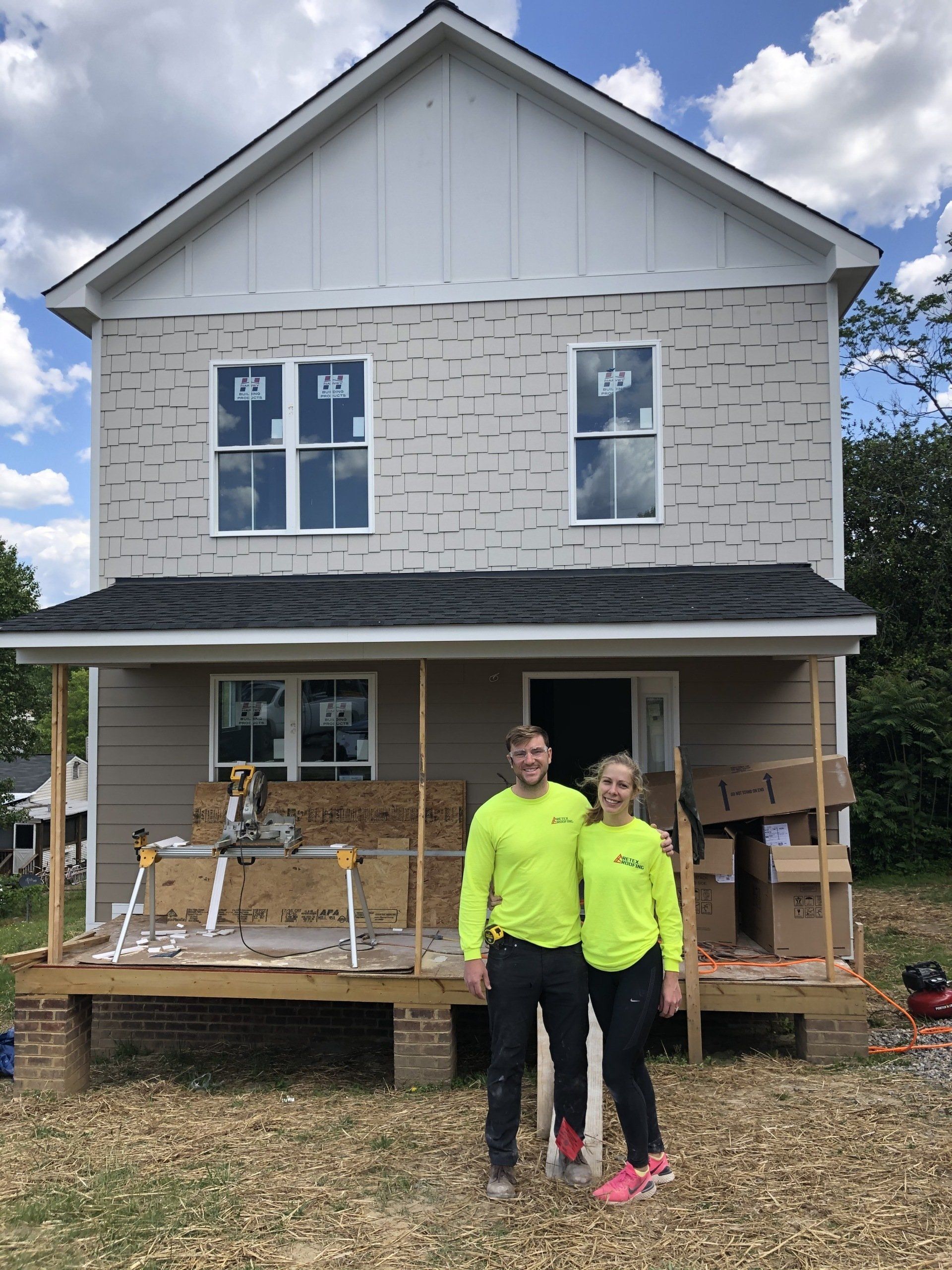 Image of RETEX’s Josh and Katelyn Lewis volunteering with Richmond Habitat for Humanity.