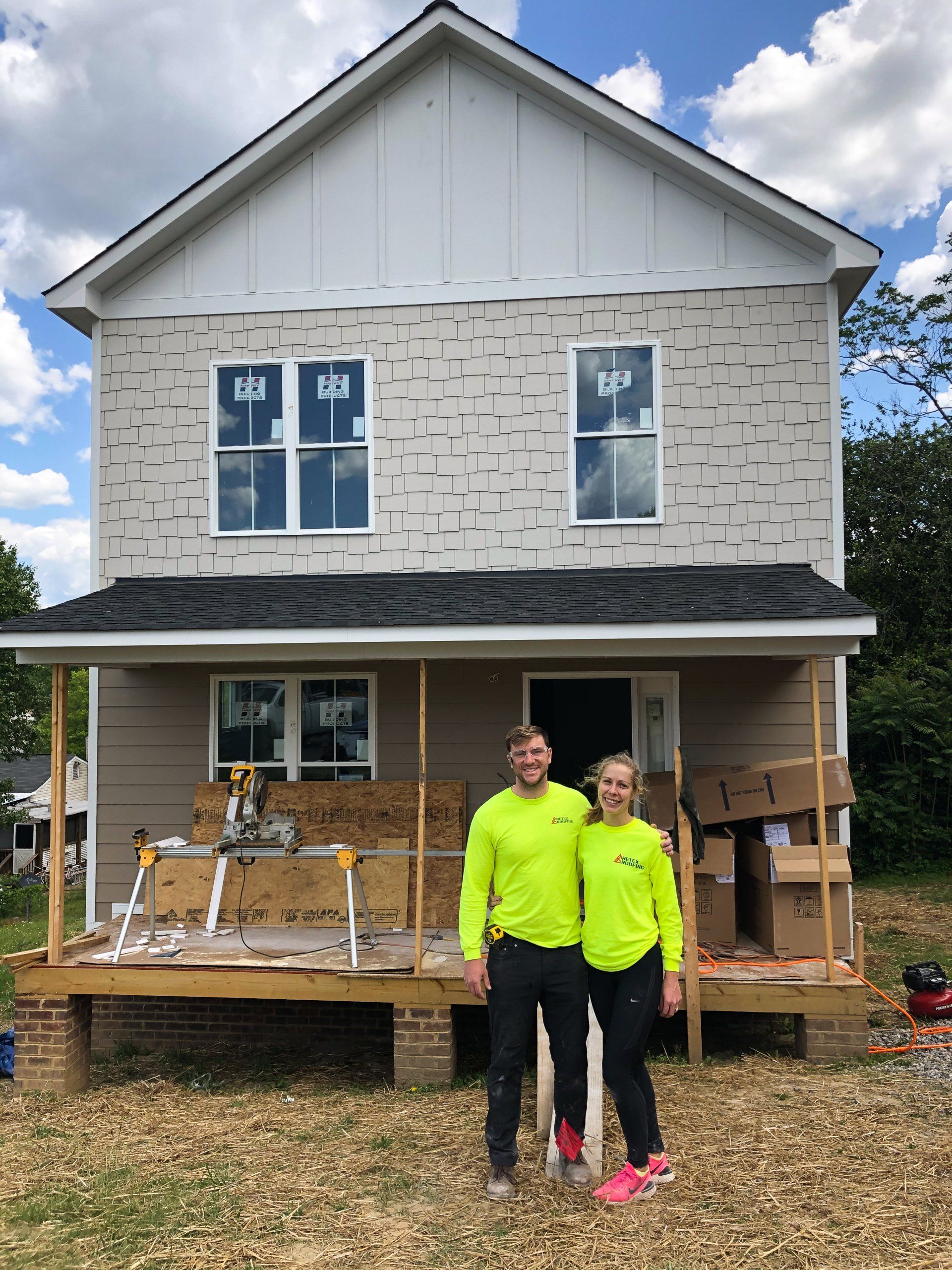 Image of RETEX’s Josh and Katelyn Lewis volunteering with Richmond Habitat for Humanity.