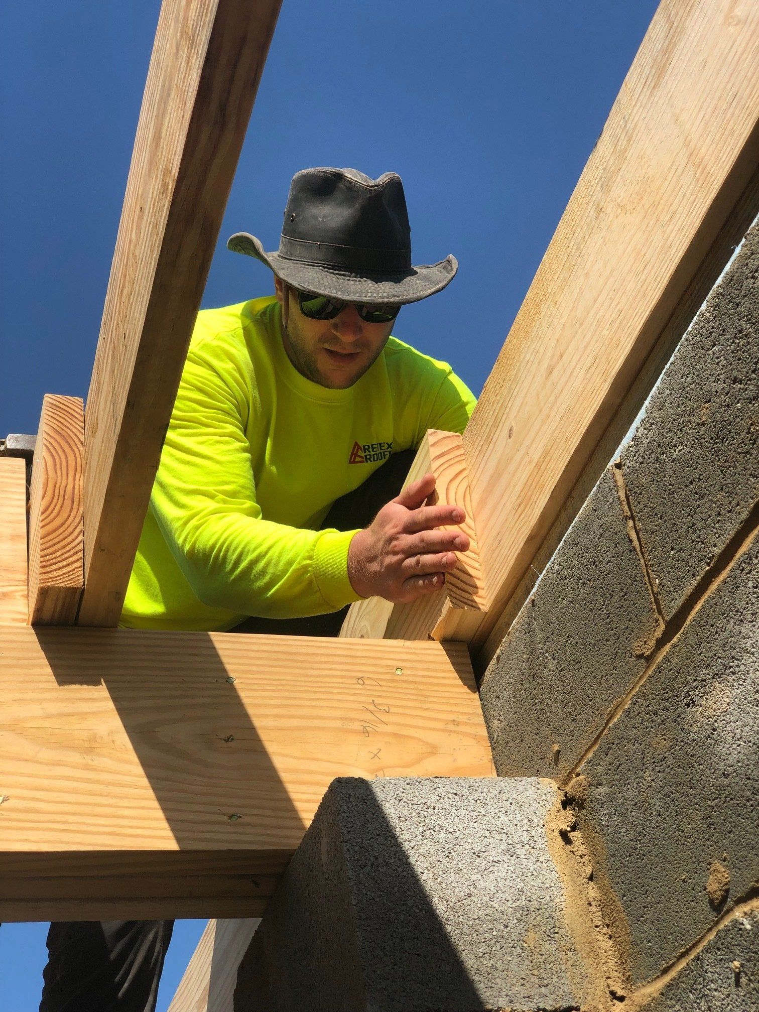 Image of RETEX’s Josh Lewis volunteering with Richmond Habitat for Humanity.