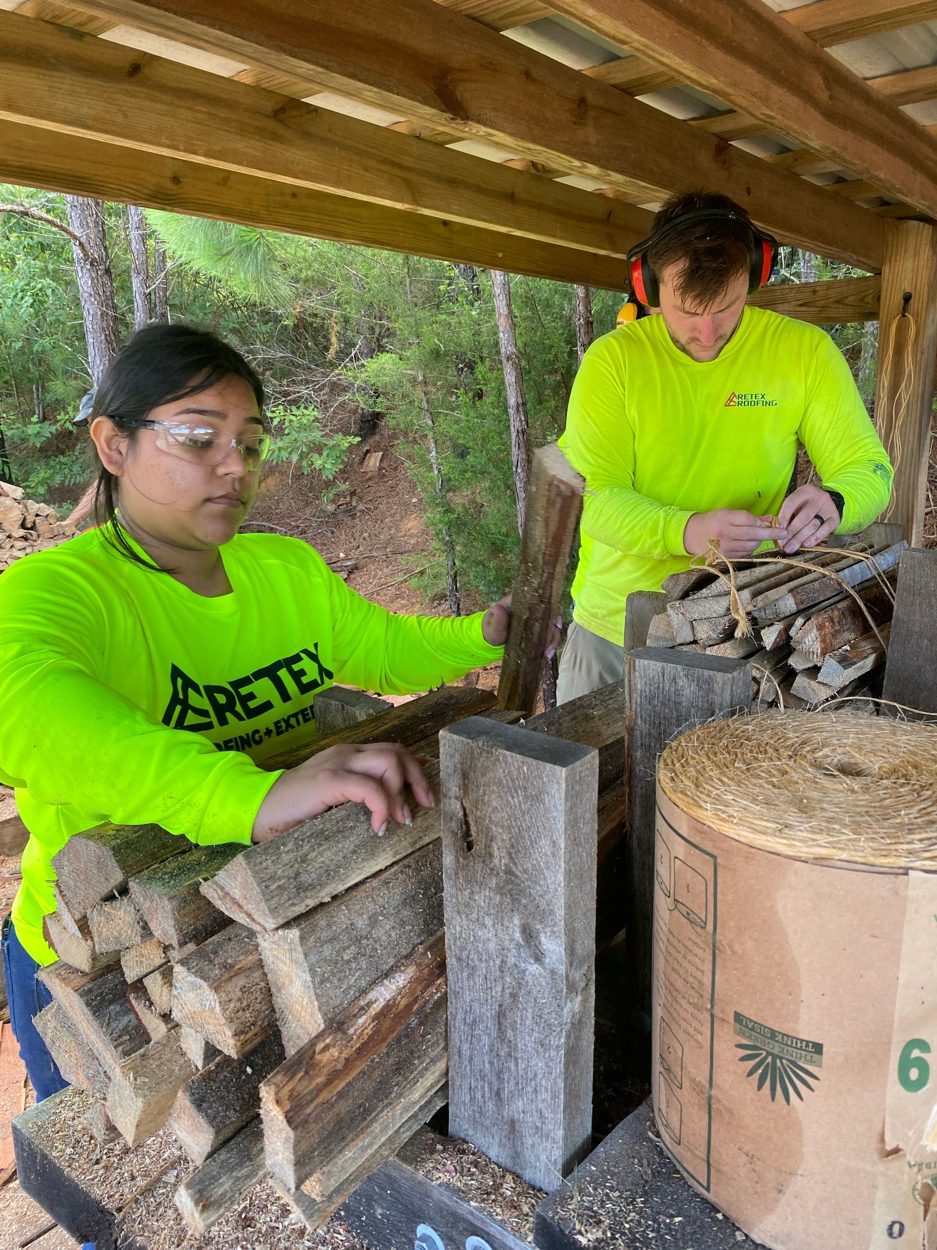 Image of RETEX’s Caleb Hennon volunteering with Richmond Habitat for Humanity.