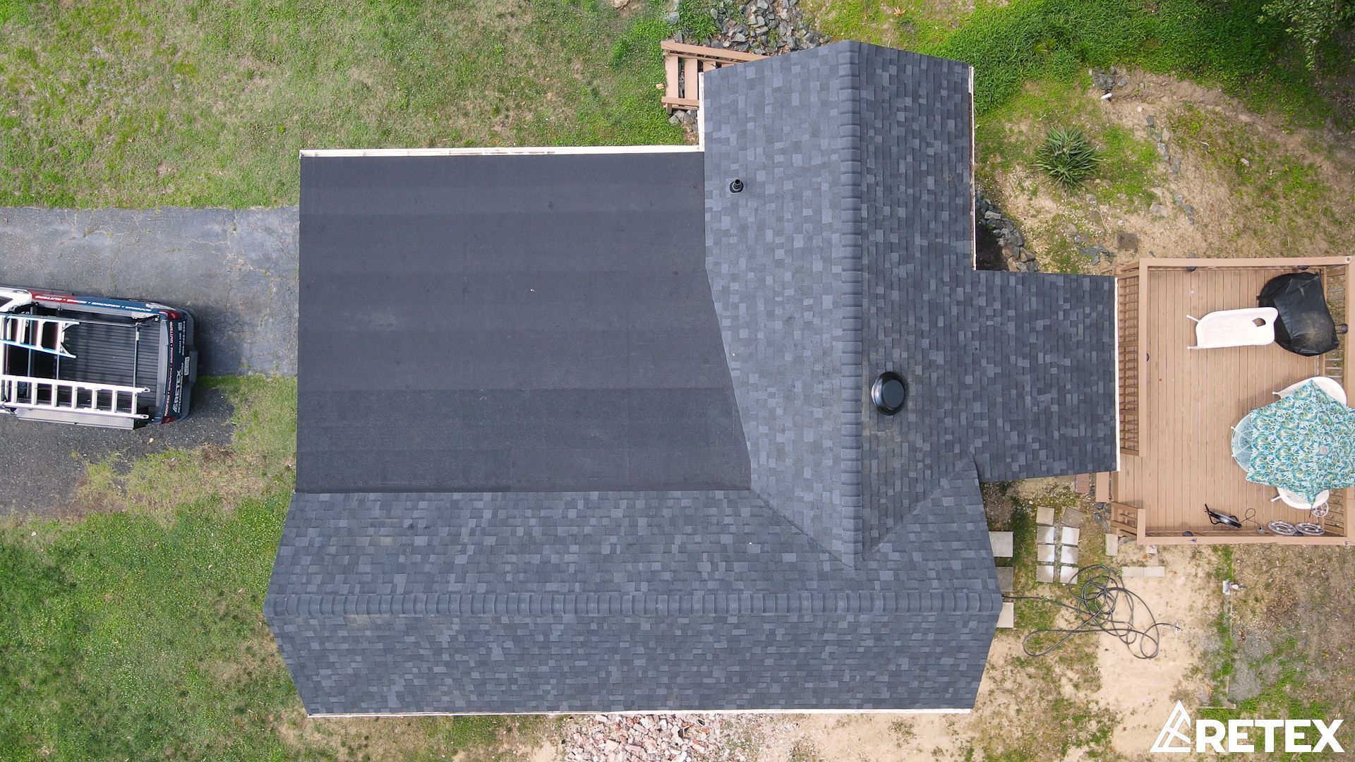 RETEX roof replacement in Stafford VA – Owens Corning Duration “Onyx Black” asphalt shingles.