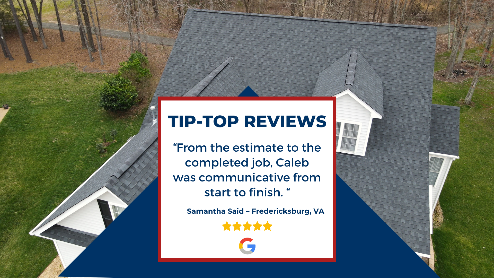 Retex client Google review: From the estimate to the completed job, Caleb was communicative from start to finish.