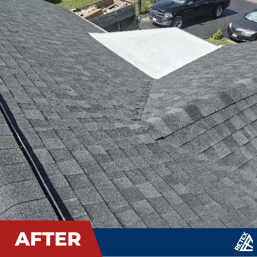 After – Retex roof and flat roof replacement on Richmond VA home.