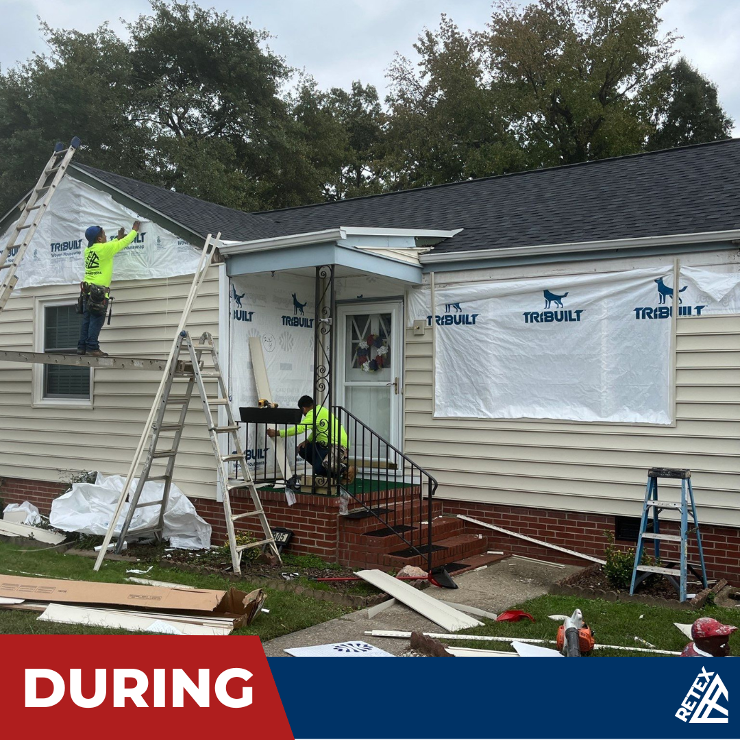 During – Retex siding replacement on Richmond VA home.