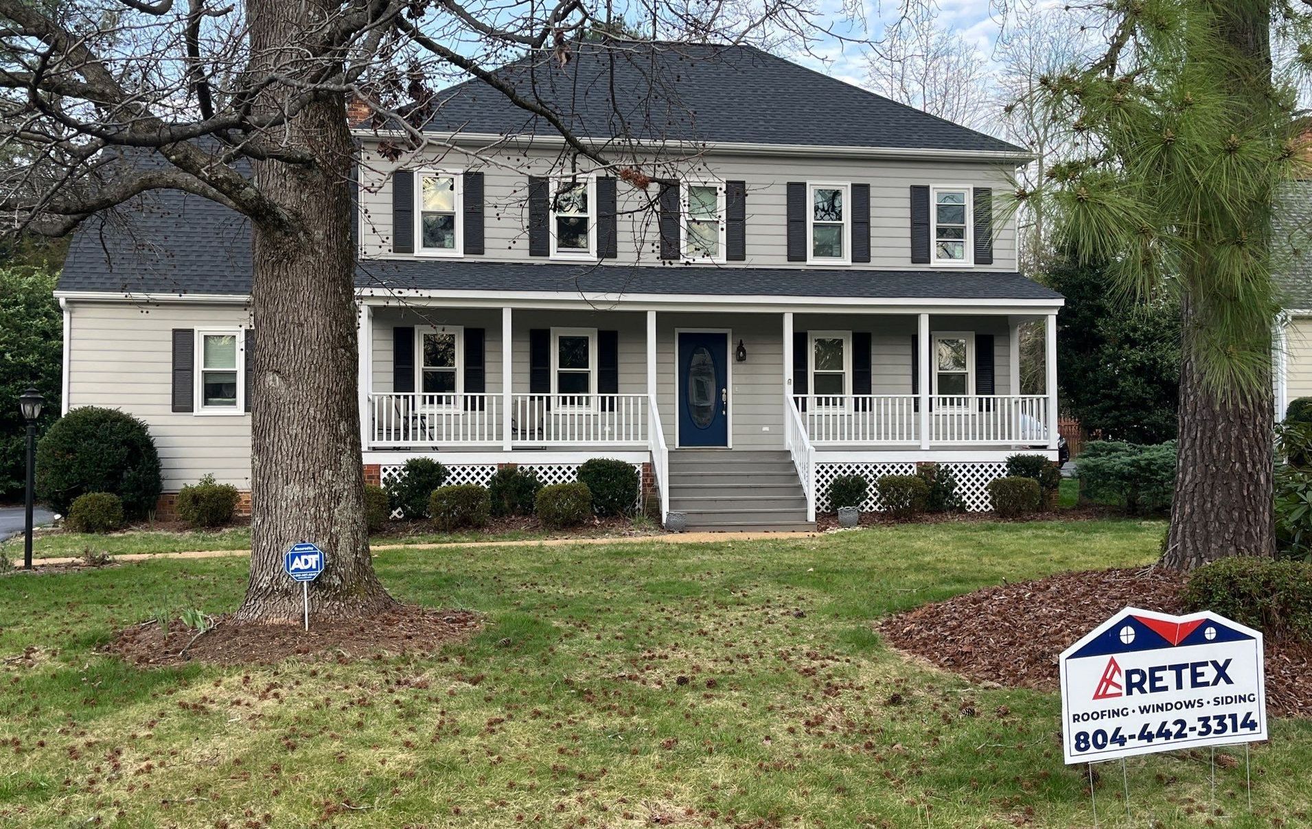 Retex installed a new roof and new windows for this North Chesterfield VA home in 2022 and 2023, respectively.
