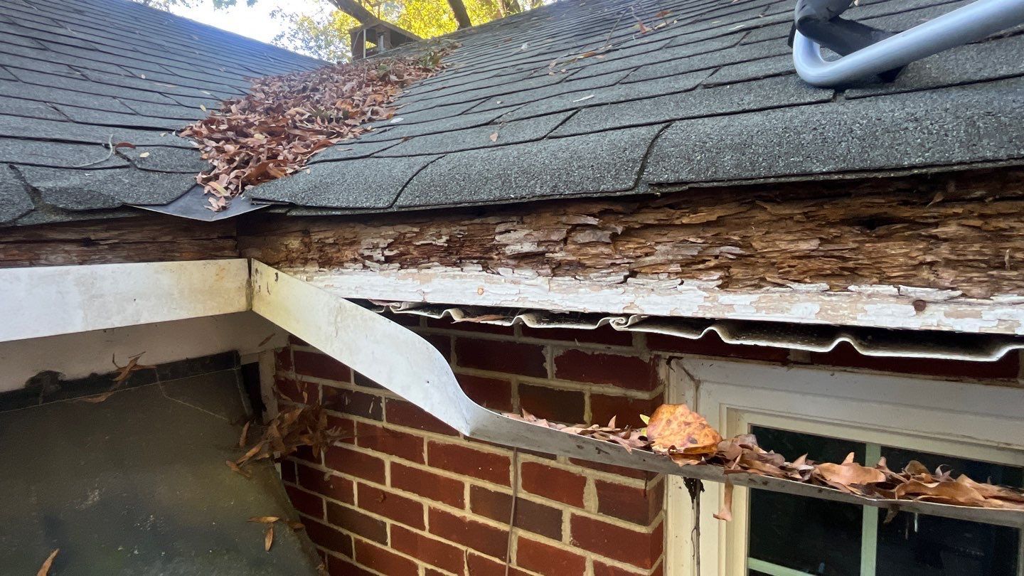 Severe gutter damage on home in Richmond, VA.