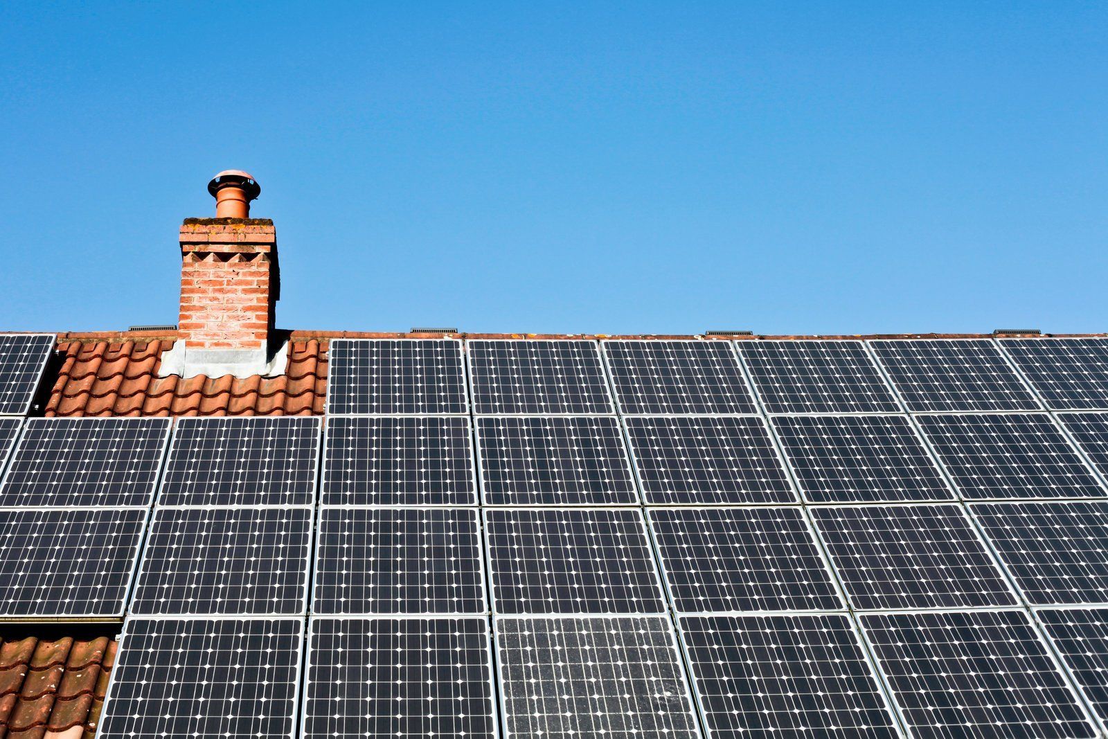 solar panels in the roof