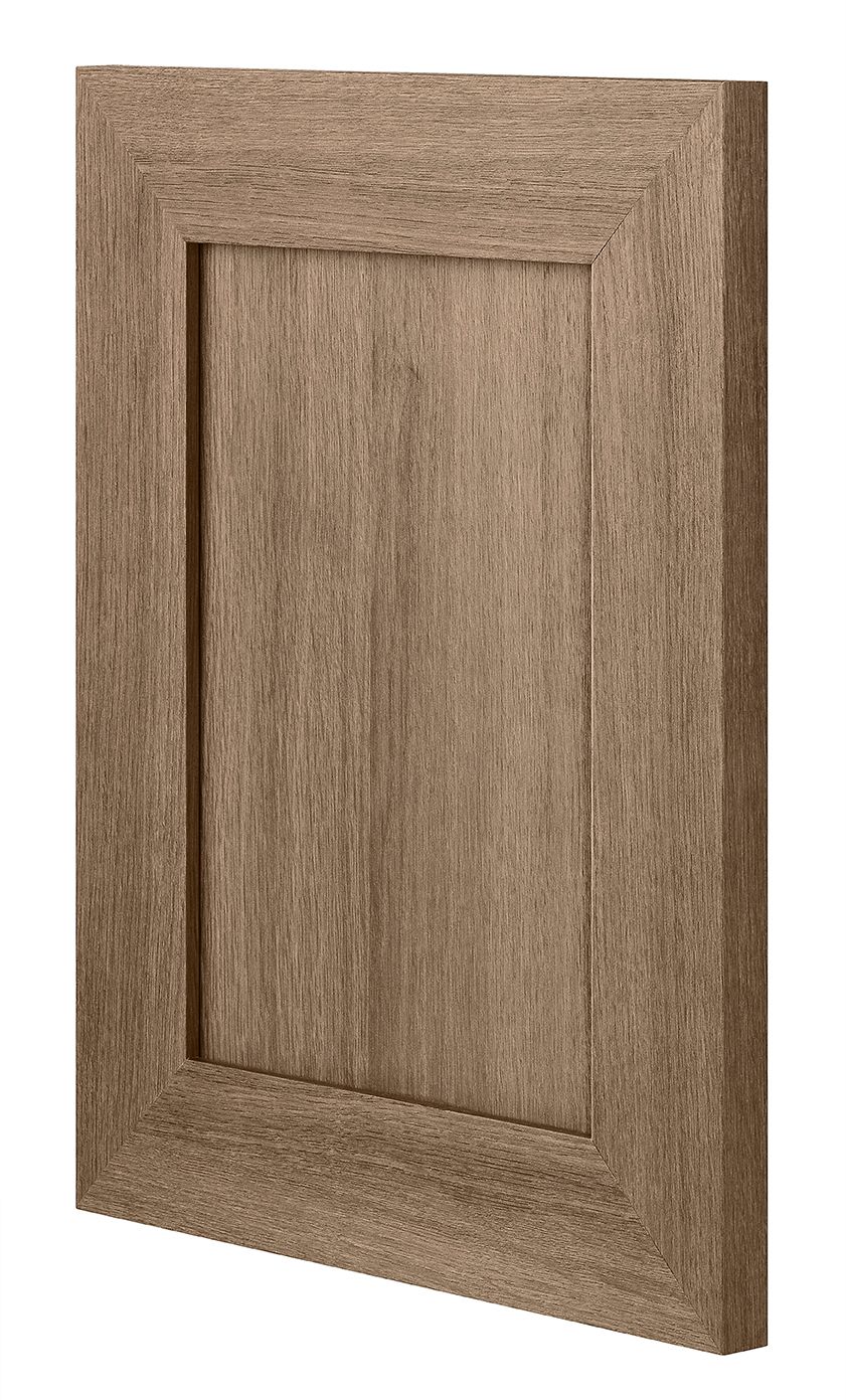 A close up of a wooden door on a white background.