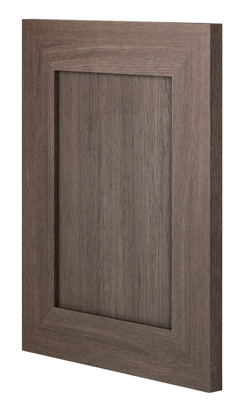 A close up of a wooden door on a white background.