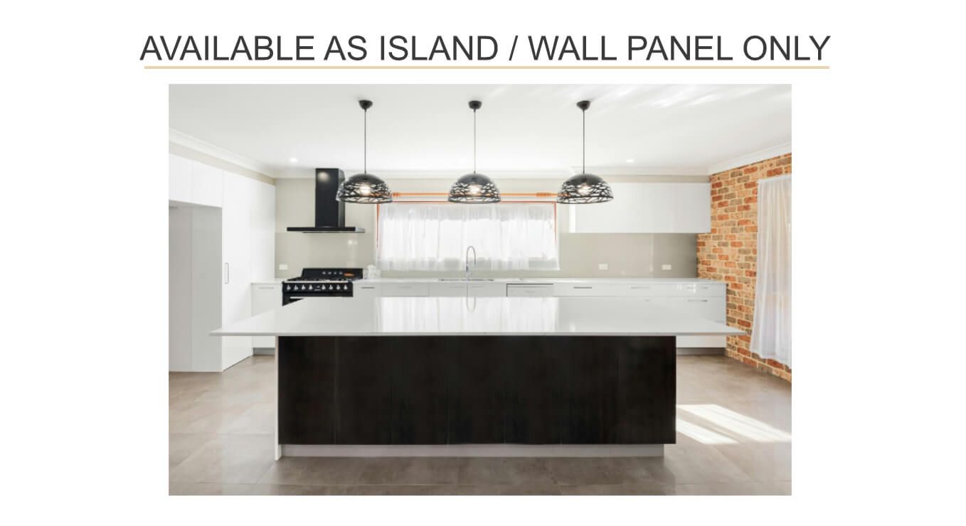 A kitchen with a large island and white cabinets