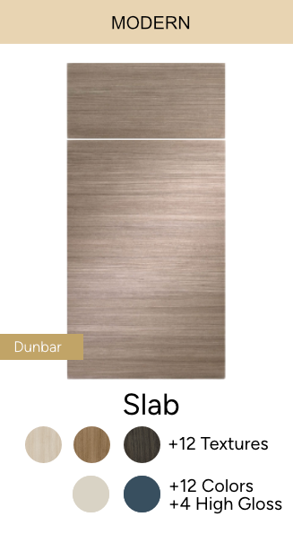 A modern slab door with 12 textures and 4 high gloss