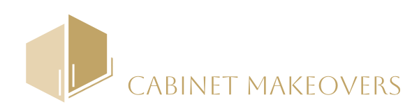 A logo for cabinet makeovers with a picture of a cabinet and the words cabinet makeovers.