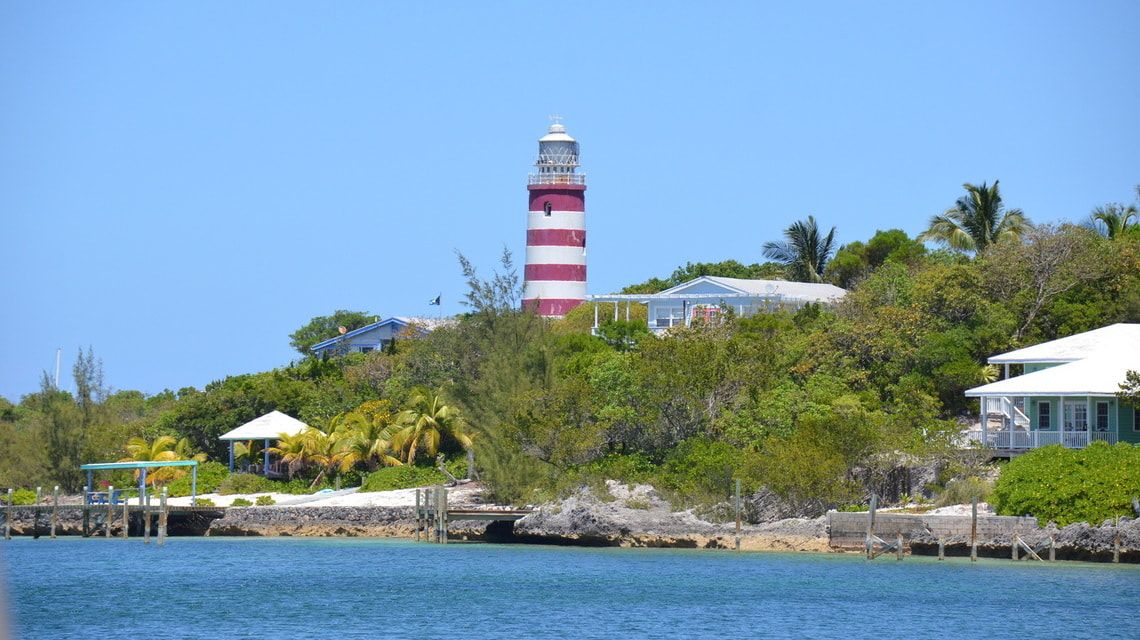 Light house at port of Island in Bahamas