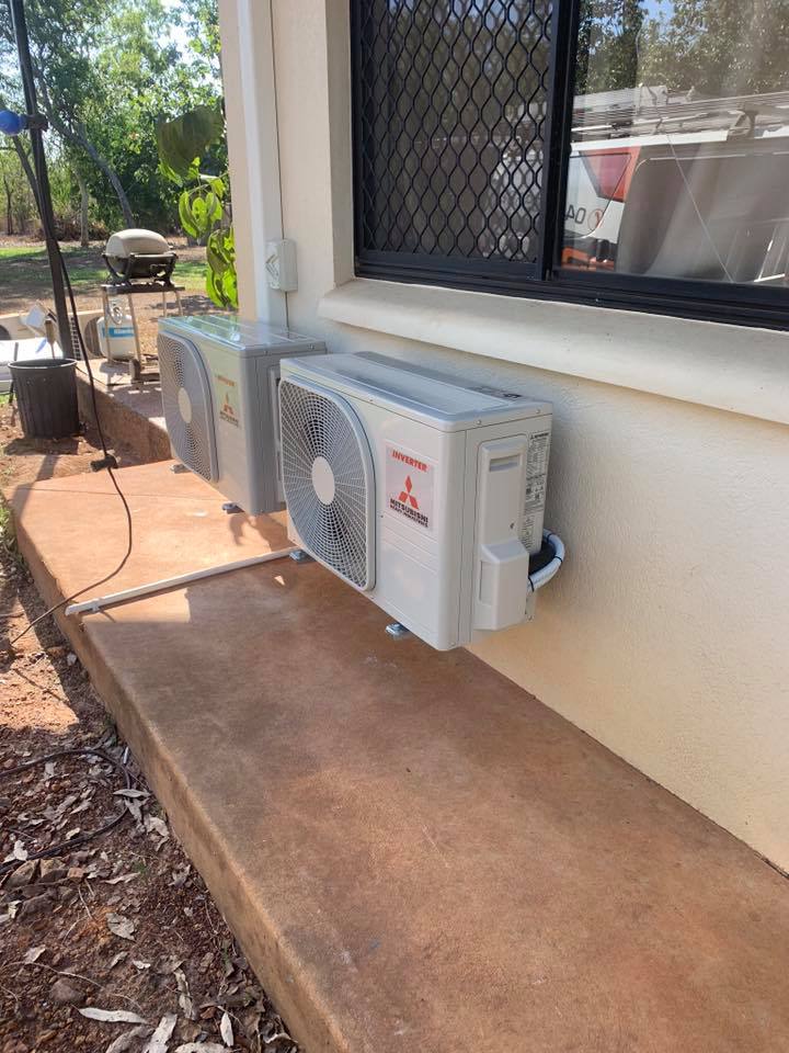 Professionally installed dual air conditioning units in Darwin
