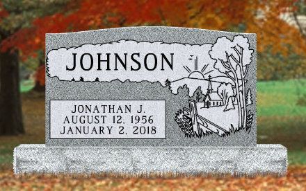 A gravestone for jonathan johnson is in a cemetery