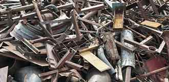 Pieces of metal in a scrap metal junk yard in Pittsburgh, PA