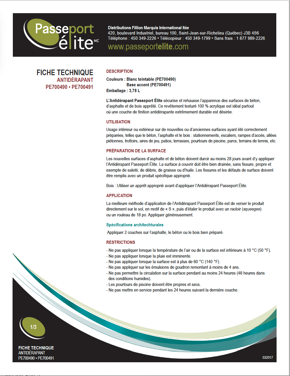 A page of a passport elite brochure