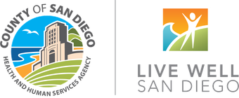 The logo for the county of san diego health and human services agency