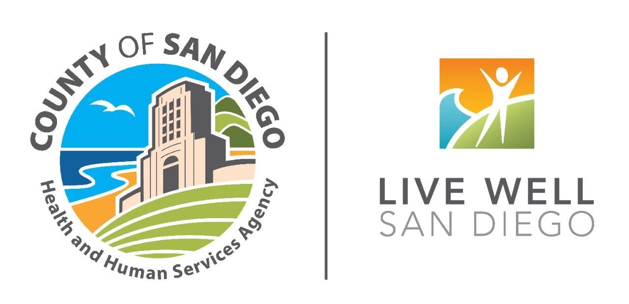 The logo for the county of san diego health and human services agency