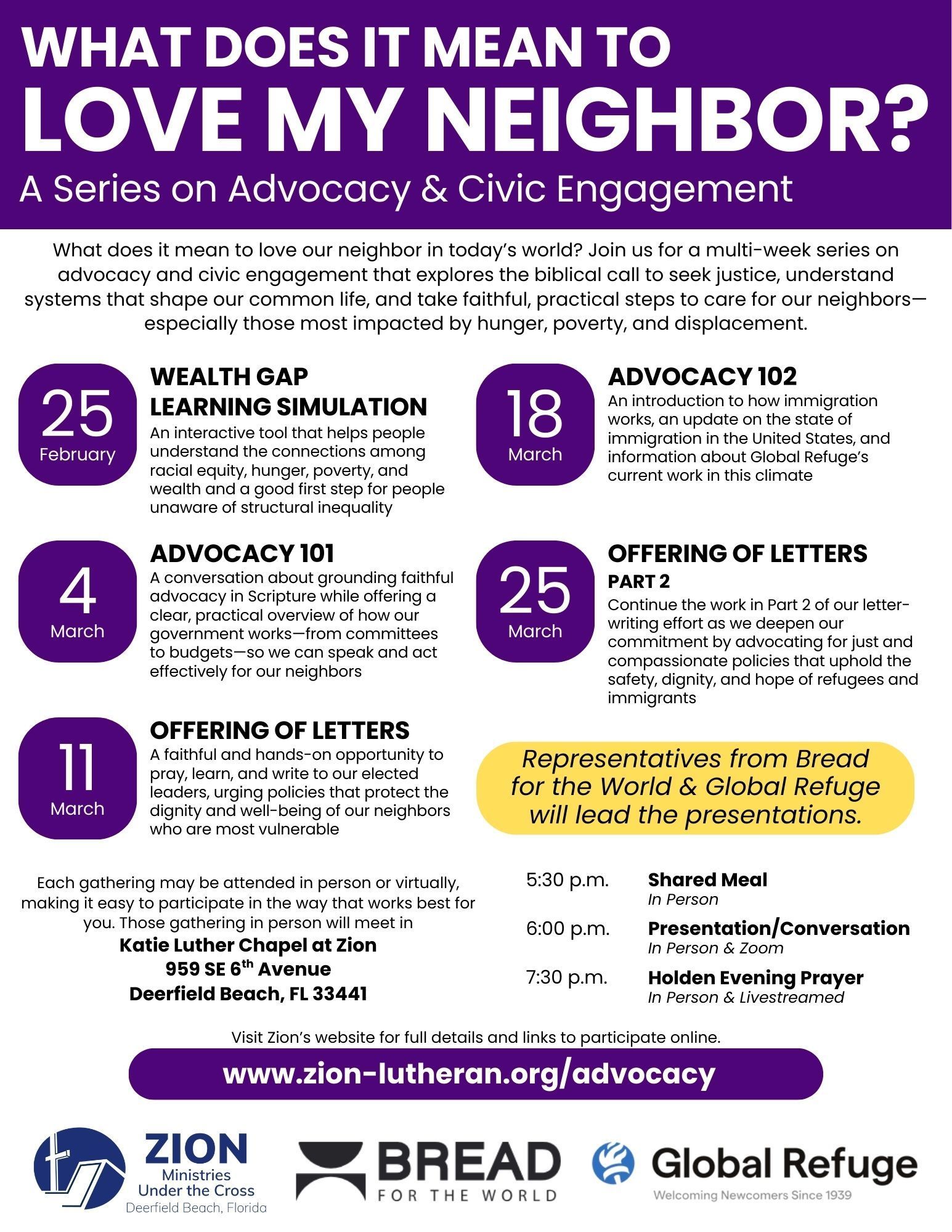 Flyer for Advocacy Series