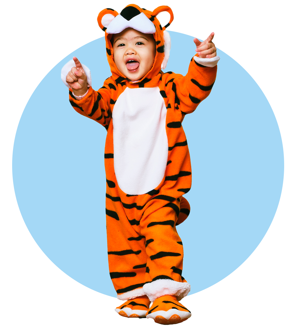 Young Girl Wearing A Tiger Costume — Columbia, IL — Columbia Kinder College
