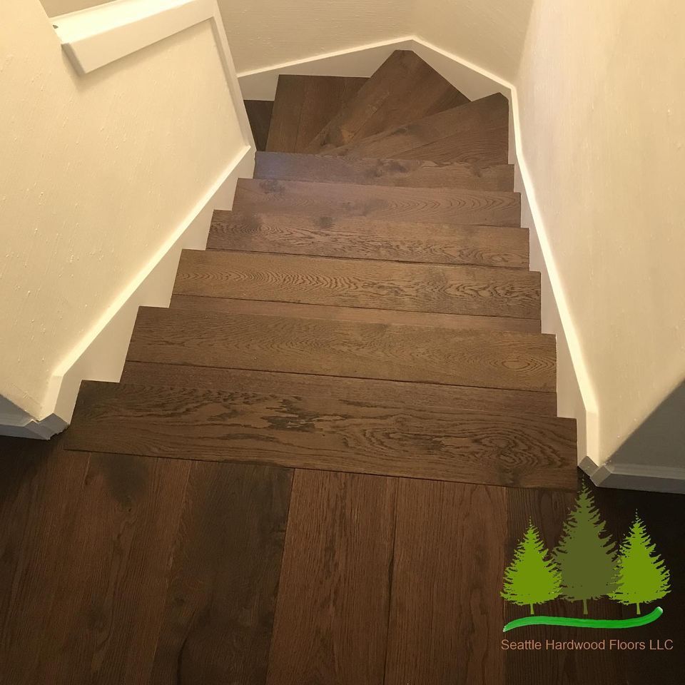 Wood Floors Stairs — Seattle, WA — Seattle Hardwood Floors LLC