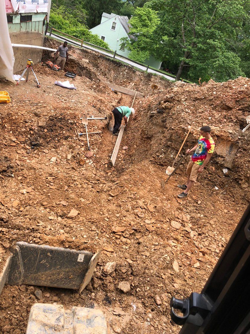 Men Digging For Basement — Parkesburg, PA — E.P. Hannum Building