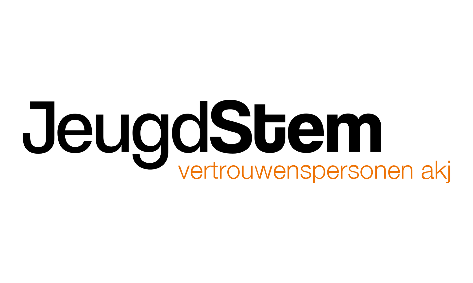 Logo for JeugdStem, featuring black text 
